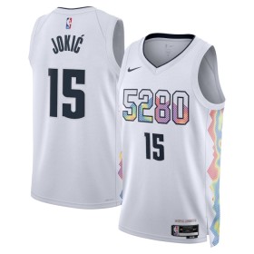 Män Denver Nuggets Tröja Nikola Jokic Nike 2024-25 City Edition Vit Swingman